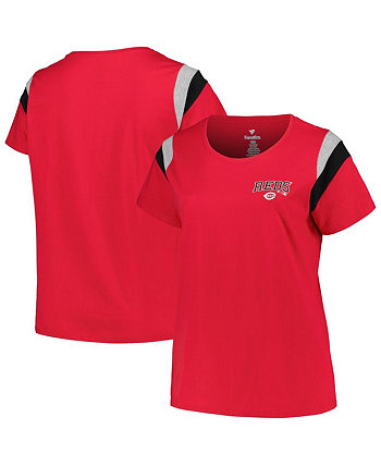 Женская красная футболка с круглым вырезом больших размеров Cincinnati Reds Profile
