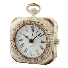 Белые настольные часы из коллекции Stonebriar. STONEBRIAR