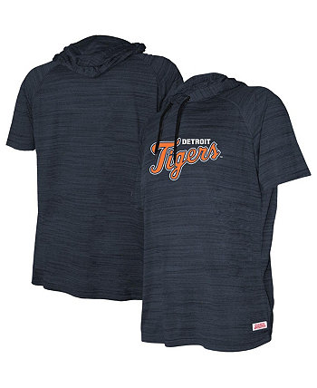 Пуловер с короткими рукавами и короткими рукавами Big Boys Heather Detroit Tigers с капюшоном и принтом Detroit Tigers Stitches
