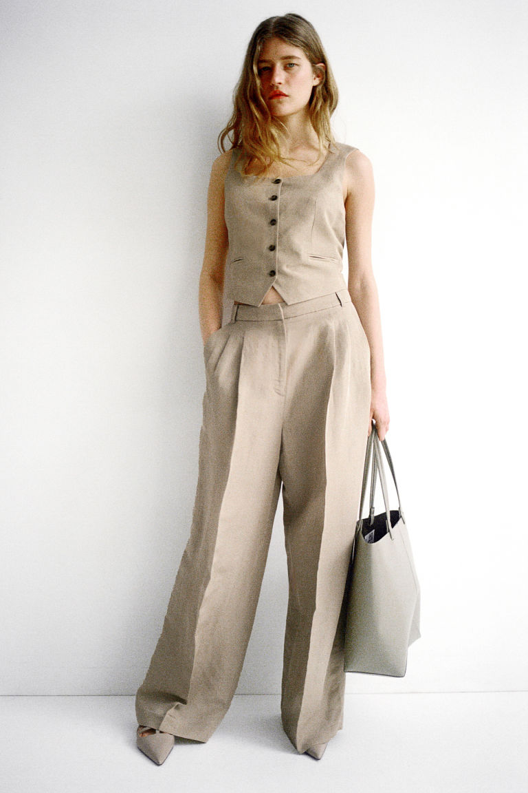 Dressy Linen-blend Pants H&M