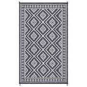 Glowsol Outdoor Vintage Geometric Plastic Straw And Reversible Patio Rug GlowSol