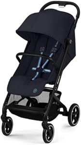 CYBEX Beezy 2 Compact and Lightweight Travel Stroller - Compatible with CYBEX Car Seats, Lava Grey Cybex