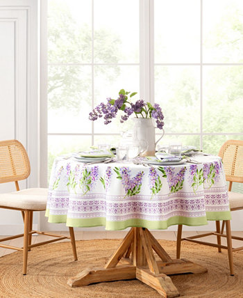 Lilac Garden Floral Round Tablecloth, 70" X 70" Elrene