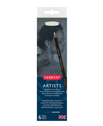 Artists Colored Pencil Tin Set, 6 Piece Derwent