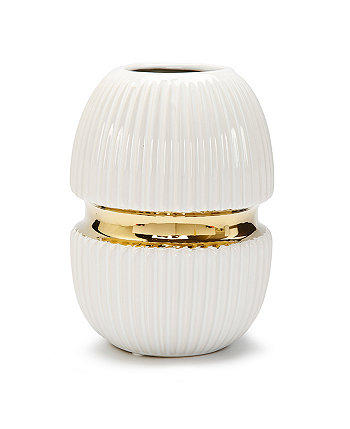 Керамическая ваза с золотистым дизайном и центром 8 дюймов Vivience