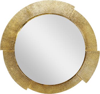 Золотое алюминиевое современное настенное зеркало — 36 дюймов x 36 дюймов x 1 дюйм VIVIAN LUNE HOME