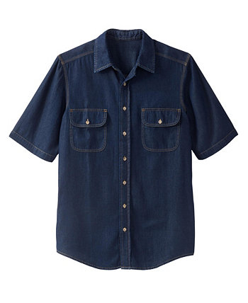 by KingSize Men's Big & Tall Short Sleeve Denim And Twill Shirt Boulder Creek