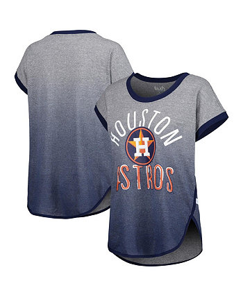 Женская серо-темно-синяя футболка без рукавов Houston Astros Home Run Tri-Blend Touch