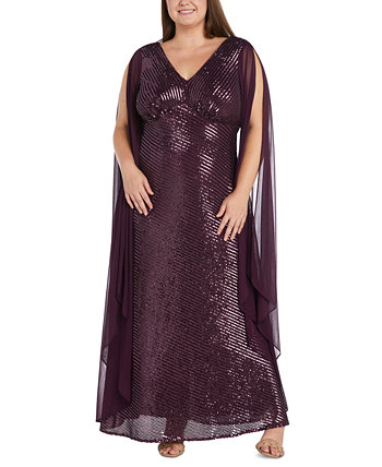 Платье-накидка больших размеров с пайетками Nightway