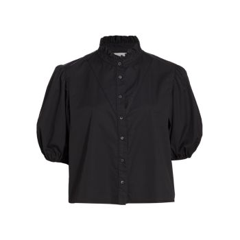 Tasha Cotton Button-Front Shirt Xirena
