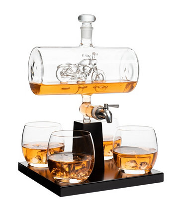 Motorcycle Decanter Whiskey Wine Decanter 1100 ml Set of 5 The Wine Savant
