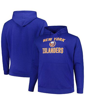 Мужской пуловер с капюшоном и логотипом Royal New York Islanders Big and Tall Arch Profile