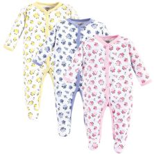 Luvable Friends Baby Girl Cotton Snap Sleep and Play 3pk, Floral Luvable Friends