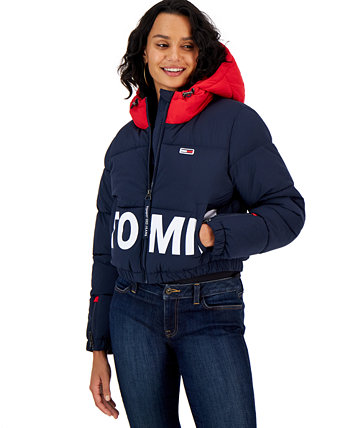 Женская куртка-пуховик с логотипом Tommy Jeans