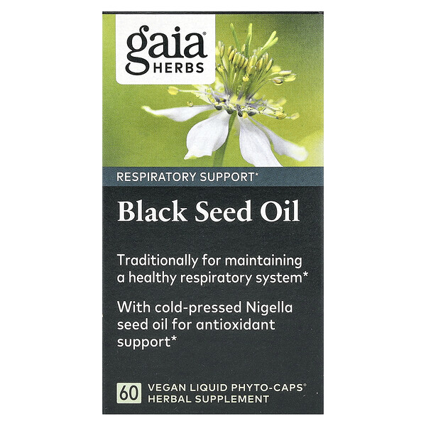 Масло черного тмина, 60 веганских жидких фито-капсул Gaia Herbs