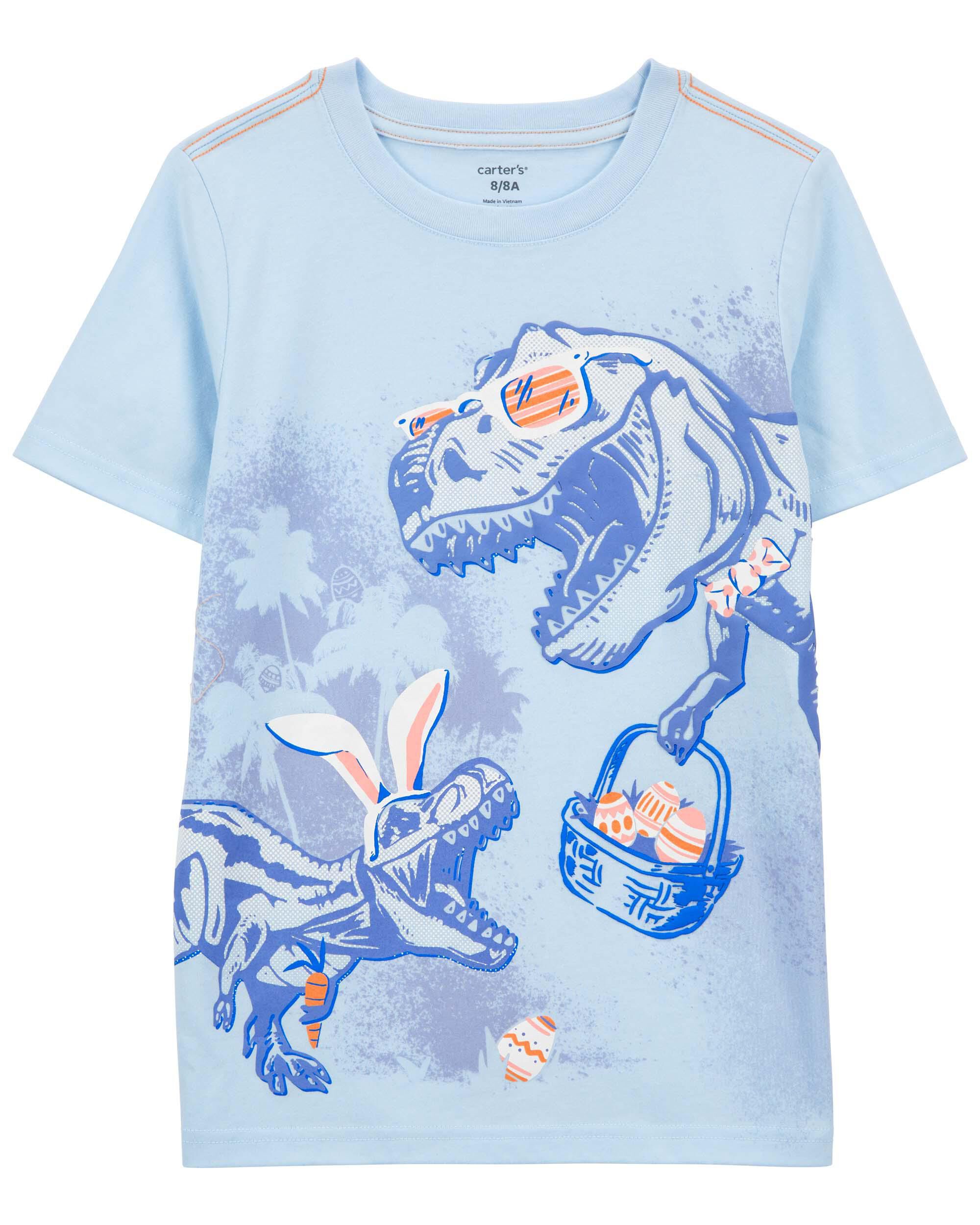 Детская трикотажная футболка с пасхальным кроликом и динозавром Carter's