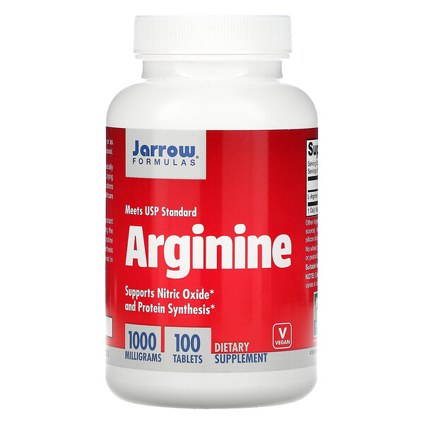 Аргинин, 1000 мг, 100 таблеток Jarrow Formulas