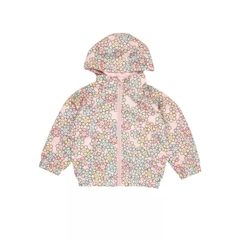 Для маленьких девочек, для маленьких девочек и для маленьких девочек; Двусторонняя куртка-дождевик Daisy для девочек HUXBABY