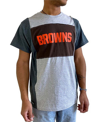 Мужская серая футболка с разрезом Cleveland Browns с отделкой в мелкую сетку Refried Apparel