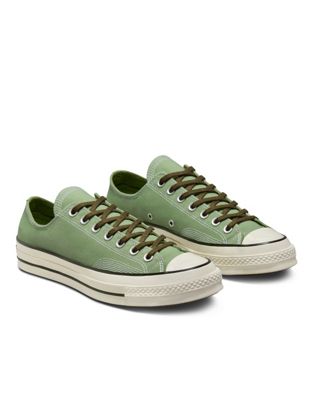 Унисекс кроссовки для повседневной жизни Converse Chuck 70s OX в мховом зеленом цвете Converse