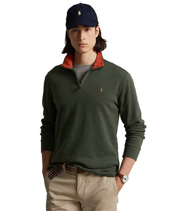 Мужской пуловер с застежкой-молнией в рубчик в рубчик для мужчин Ralph Lauren