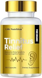 1200MG Tinnitus Relief for Ringing Ears,OTC Flavonoid Ear Health Vitamins,Bioflavonoids & Vitamin C,120 Caplets Life Nutrition