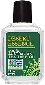 Desert Essence 100% Australian Tea Tree Oil Therapeutic Grade Essential Oil - Skin Cleansing, Clarifying, Soothing - Refreshing Air - Skin Care, Hair Care, Powerful Green Clean - Vegan, Non-GMO - 2oz Desert Essence