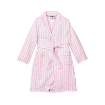 Little Girl's &amp; Girl's Pink Gingham Robe Petite Plume