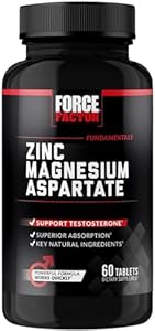 Force Factor Zinc Magnesium Aspartate, Zinc Magnesium Supplement to Improve Muscle Recovery & Performance, Promote Better Sleep & Relaxation, Boost Immune Health, 60 Tablets Force Factor