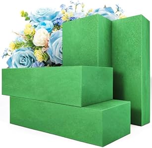 Max Shape Pack of 2 Large Size Floral Foam Blocks for Fresh and Artificial Flowers (9” L x 4” W), Wet Florist Foam Blocks for Wedding Holiday Decorations (2 Pack) Max Shape