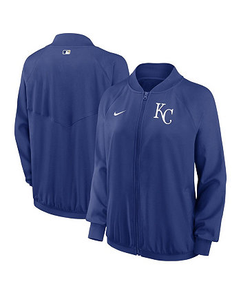 Женская куртка Royal Kansas City Royals Authentic Collection Team Raglan Performance с молнией во всю длину Nike