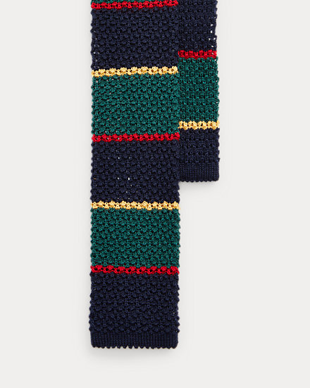 Вязаный шерстяной галстук в полоску Ralph Lauren