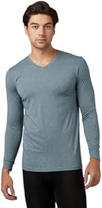 32 Degrees Men's Lightweight Baselayer V-Neck Top | Form Fitting | Long Sleeve | 4-Way Stretch | Thermal 32º DEGREES