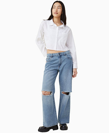 Women's Cropped Dad Shirt COTTON ON