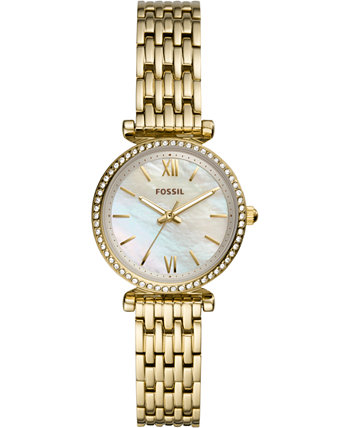 Женские часы Carlie Mini с золотистым браслетом из нержавеющей стали, 28 мм Fossil