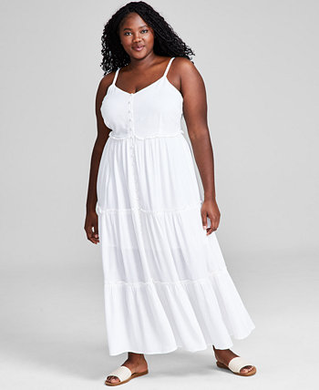 Trendy Plus Size Tiered Floral Maxi Dress, Created for Macy's And Now This