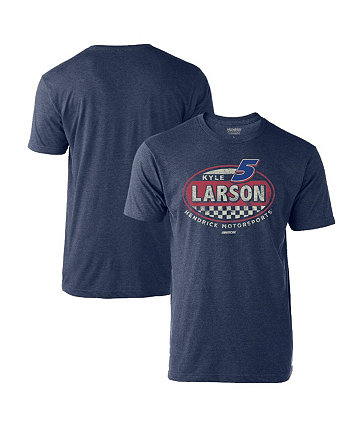 Мужская темно-синяя футболка Kyle Larson в винтажном стиле Rookie с меланжевой отделкой Hendrick Motorsports Team Collection