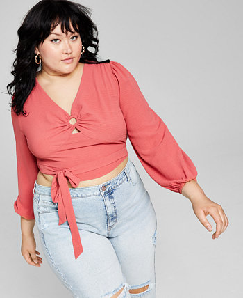 Trendy Plus Size Cropped O-Ring Top And Now This