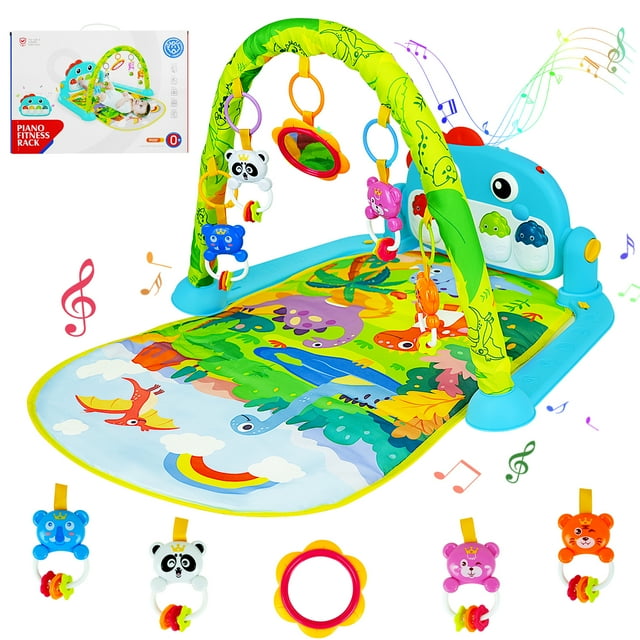 Baby Play Mat,Baby Gym Play Mats Baby Toys,Kick and Play Piano Gym,Baby Play Piano Gym,Musical Activity Center for Baby,Play Mats for Babies and Toddlers,Tummy Time Mat Toys 0-3-6-12 Months BUSATIA