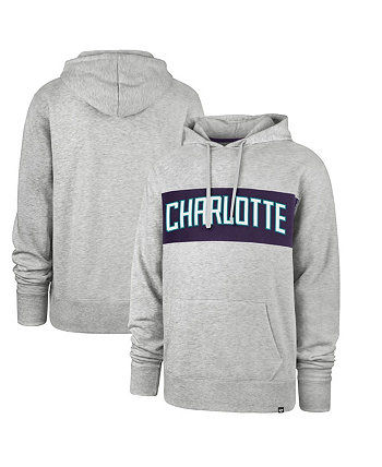 Мужская толстовка с капюшоном Charlotte Hornets '47 Grey 2021/22 City Edition Wordmark Chest Pass '47 Brand