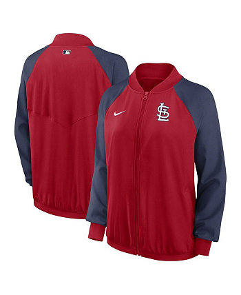 Женская красная куртка St. Louis Cardinals Authentic Collection Team Raglan Performance с молнией во всю длину Nike