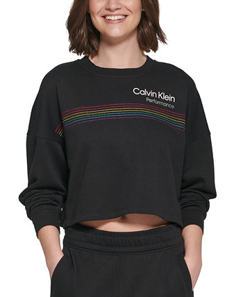 Женская укороченная толстовка с вышитым логотипом Pride Calvin Klein