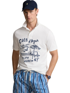 Рубашка поло из сетчатой ткани с вышивкой классического кроя Polo Ralph Lauren