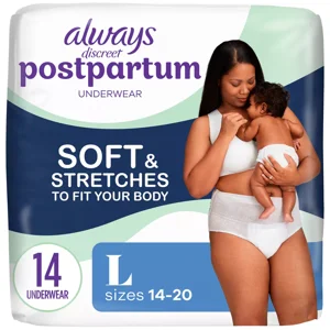 Always Discreet Postpartum Underwear Maxi Pad - Large - 14ct Visit the Always Store