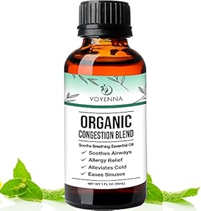 Essential Oil Breathe Blend for Diffuser, Humidifier, Aromatherapy & Rub with Peppermint & Eucalyptus Oils | for Headache, Allergy & Congestion Voyenna