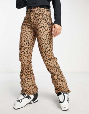 Коричневые лыжные брюки из софтшелла Protest Angle с леопардовым принтом Protest