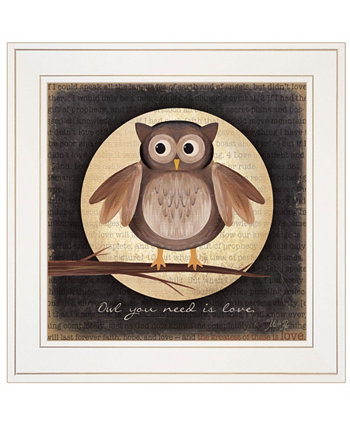 Модный декор 4U Owl You Need is Love от Marla Rae, готов повесить в рамке, белая рамка, 15 "x 15" Trendy Décor 4U