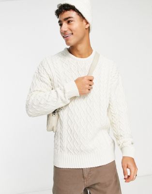 Белый свитер плотной вязки косой вязки New Look New Look