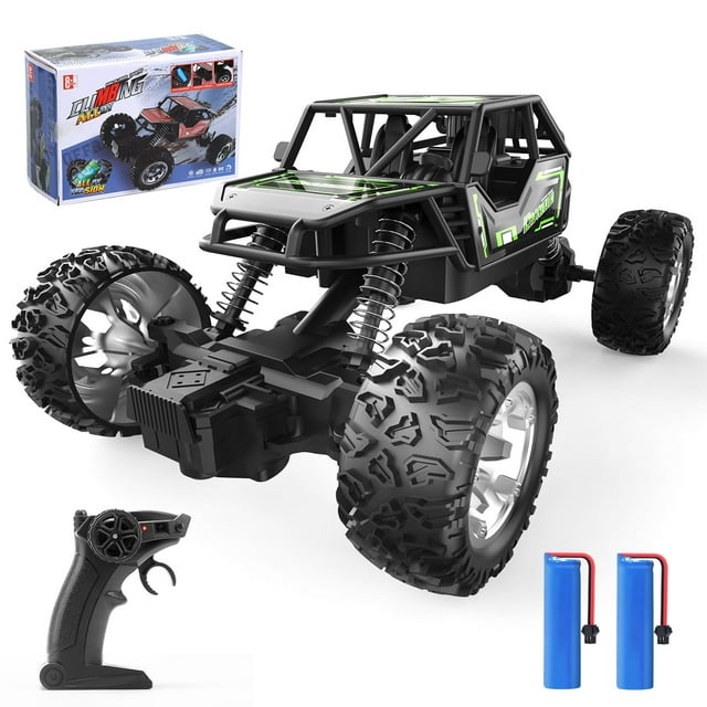 JoyStone 1:14 Remote Control Truck W/Metal Shell, 60+ Mins, 2.4G, RC Cars Crawler for Boys, Monster Trucks, Toy Vehicle Car Gift for Kids Adults(Green) JoyStone