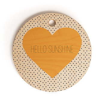 Круглая разделочная доска Hello Sunshine Heart Deny Designs